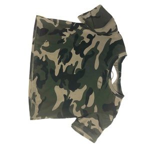 Camo Distressed Crop Tee